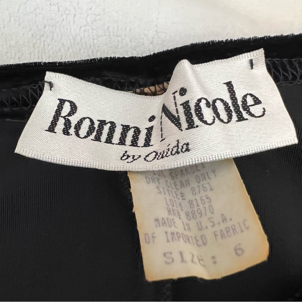 Black Velour Matching Set  Ronnie Nicole Maxi Dress and Jacket 80’s VTG Trophy - Picture 6 of 16
